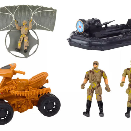 Karinis rinkinys: karinis tankas, sraigtasparnis, parašiutininkas, garsai