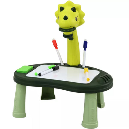 Dinozaurų piešimo projektoriaus žaidimų stalas 2 viename kiniški žalčiai žalias