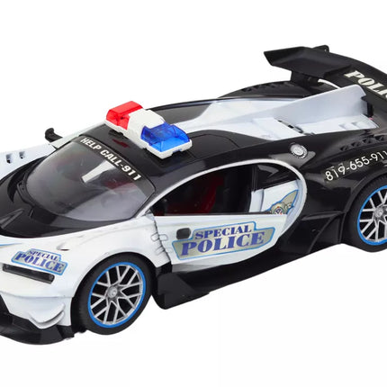 Nuotoliniu būdu valdomas RC policijos automobilis, mastelis 1:12, baltas