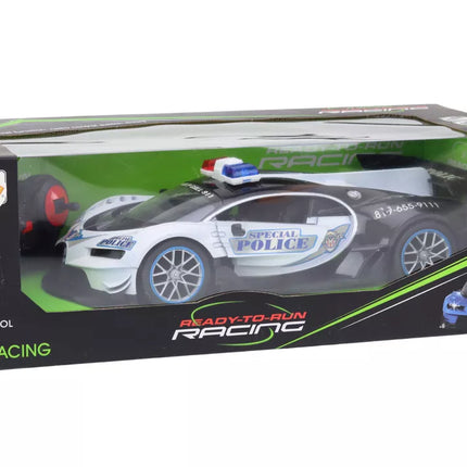 Nuotoliniu būdu valdomas RC policijos automobilis, mastelis 1:12, baltas