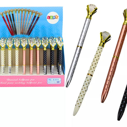 Rašiklis su deimantu, mėlynas tušinukas, 0,7 mm, įvairių spalvų