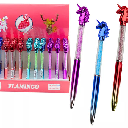 Vienaragis, rašiklis, mėlynas pildiklis, 0,7 mm, įvairių spalvų