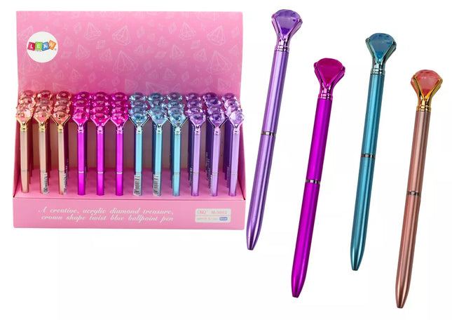 Rutulinis rašiklis su deimantu, matinės mėlynos spalvos, 0,7 mm mišinys