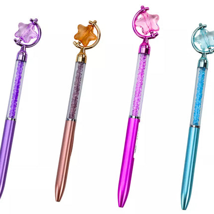 Tušinukas su žvaigždės formos deimantais, mėlynas pildiklis, 0,7 mm, įvairių spalvų