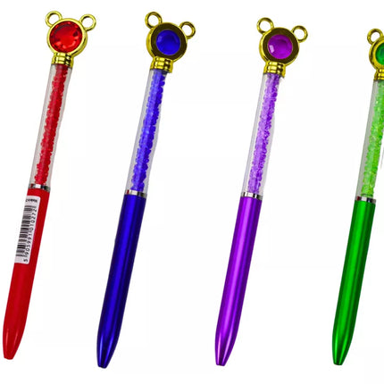 Rašiklis-pelė su deimantais, mėlyna, papildymas 0,7 mm, įvairių spalvų