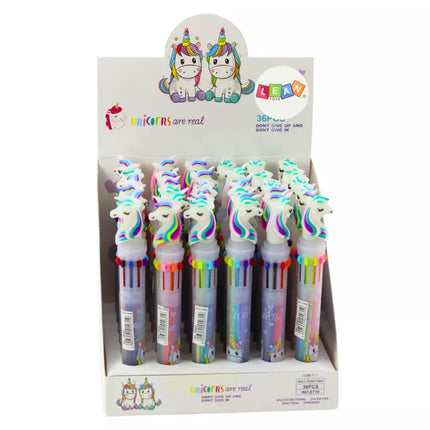 Vienaragis rašiklis, automatinis, 10 spalvų mišinys