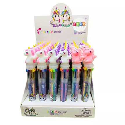 Daugiaspalvis vienaragis automatinis rašiklis 10 spalvų rinkinys