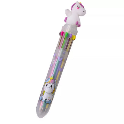 Daugiaspalvis vienaragis automatinis rašiklis 10 spalvų rinkinys