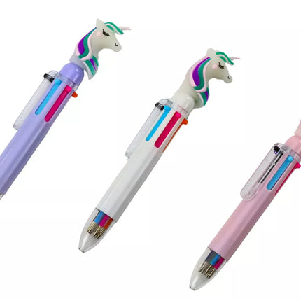 Daugiaspalvis automatinis rašiklis su vienaragiu, 6 spalvų mišinys