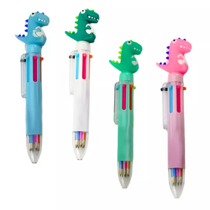 Daugiaspalvis automatinis rašiklis dinozauras, 6 spalvų mišinys