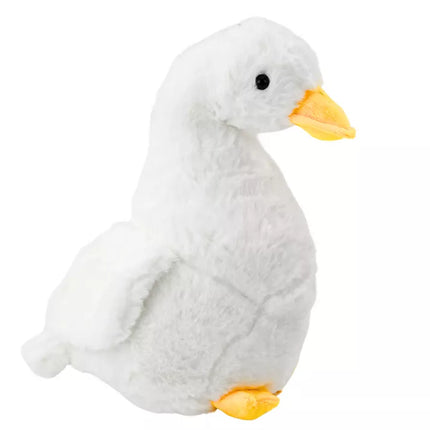 Baltas pliušinis žąsies talismanas, miela pliušinė antis, 30 cm