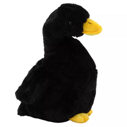 Juodas pliušinis žąsies talismanas, mielas pliušinis antis, 30 cm