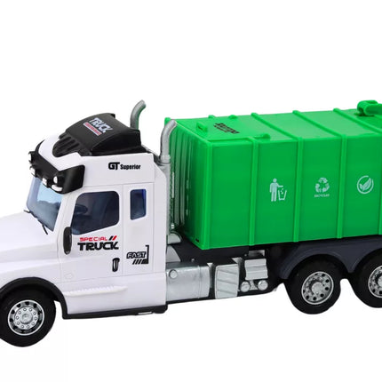 Nuotoliniu būdu valdomas šiukšliavežis RC žalias šviesos garsai