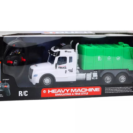 Nuotoliniu būdu valdomas šiukšliavežis RC žalias šviesos garsai
