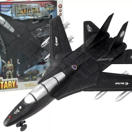 Karinis reaktyvinis naikintuvas su garsais ir šviesomis