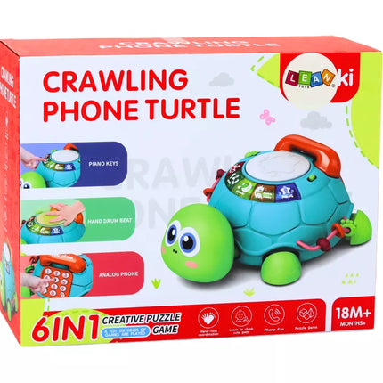 Interaktyvus edukacinis vėžlio telefonas 6in1 šviesos garsai žalias