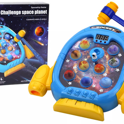 Arkadinio žaidimo „Wac A Mole“ planetų raketa su 6 režimais, šviesomis, garsais ir dūmais