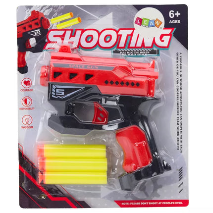 Mini putų strėlių šautuvas su siurbtukais, raudonas