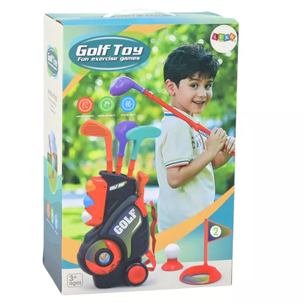 Mini golfo rinkinys vaikams su vežimėliu ant ratų