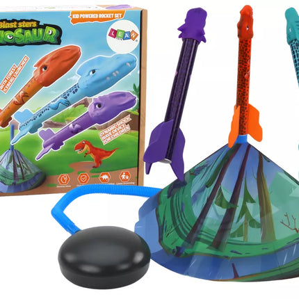 Raketų paleidimo žaidimas Dinozaurai Miškas Spalvingas Stumti aukštyn