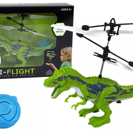 Skraidantis dinozauras, valdomas ranka, sraigtasparnis, žalias