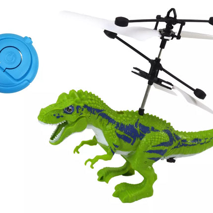 Skraidantis dinozauras, valdomas ranka, sraigtasparnis, žalias