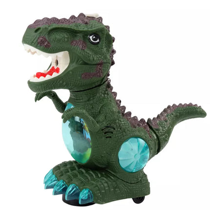 Šokantis dinozauras su kliūčių jutikliais, šviesomis ir garsais, žalias