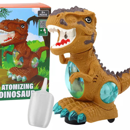 Šokantis dinozauras su kliūčių jutikliu, šviesomis ir garsais, geltonas