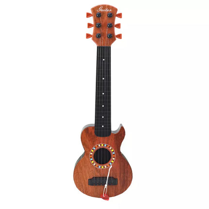 Vaikiška žaislinė gitara, rudas medinis pletras