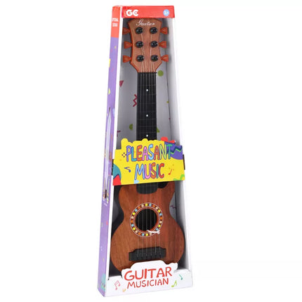 Vaikiška žaislinė gitara, rudas medinis pletras