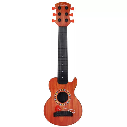 Žaislinė gitara vaikams, oranžinis medinis kubas