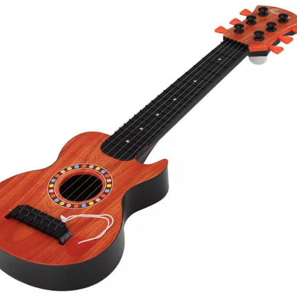 Žaislinė gitara vaikams, oranžinis medinis kubas