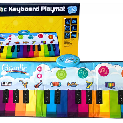 Edukacinis šokių kilimėlis Vaivorykštės pianinas Instrumentai 10 melodijų