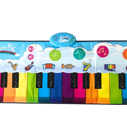 Edukacinis šokių kilimėlis Vaivorykštės pianinas Instrumentai 10 melodijų