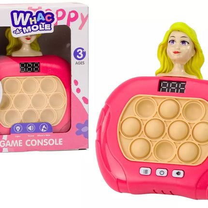 Pop It "Wac A Mole" lėlė su šviesomis, garsais, rožinis žaidimas