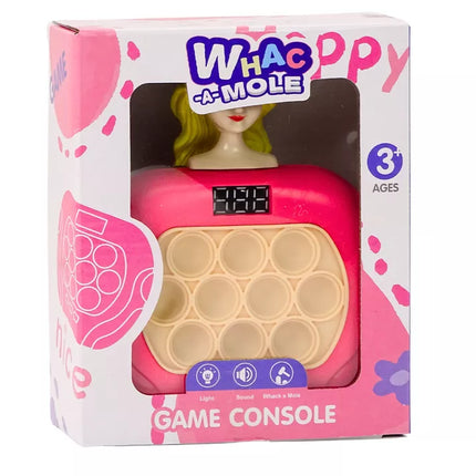 Pop It "Wac A Mole" lėlė su šviesomis, garsais, rožinis žaidimas