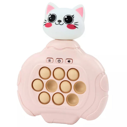 Pop It Kitty žaidimas, rožinė arkadinė konsolė su vibracine sensorine pagalvėle