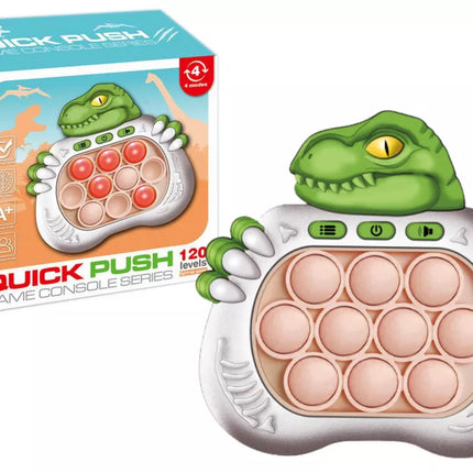 Dinozaurų „Pop It“ sensorinis žaidimas su baterijomis maitinamais šviesos efektais ir garsais, žalias