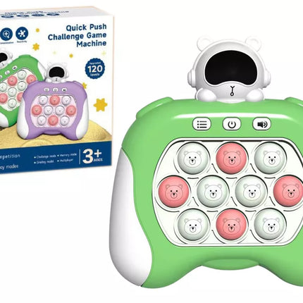 Kosminis Pop It sensorinis žaidimas su baterijomis, šviesomis ir garsais, žalias