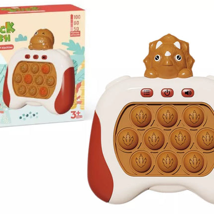 Triceratopas Pop It žaidimas su baterijomis, sensorinis, su šviesomis ir garsais, rudas