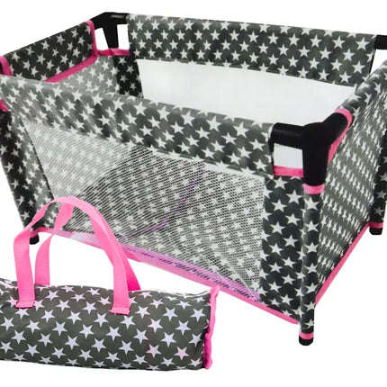 Žvaigždžių lova lėlėms Alice pilka rožinė