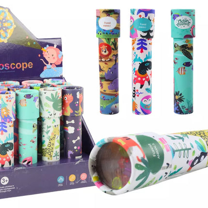 Vaikiškas kaleidoskopas, raštai, spalvos, spalvingi karoliukai