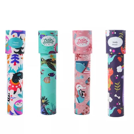 Vaikiškas kaleidoskopas, raštai, spalvos, spalvingi karoliukai