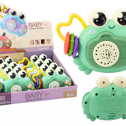Krabas Kamera Barškutis Projektorius Su Baterijomis Garsai Žalias