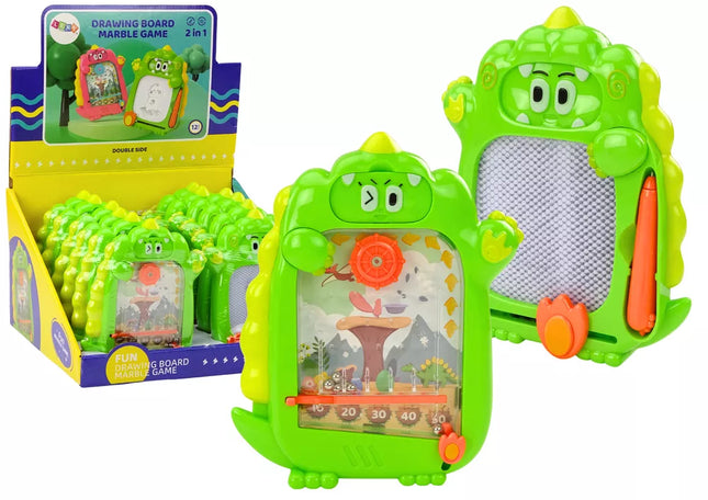 Piešimo lenta-kišeninis žaidimas 2in1 Žalias dinozauras