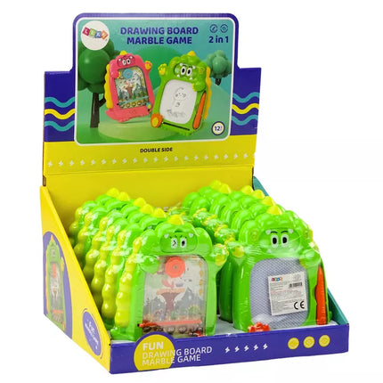 Piešimo lenta-kišeninis žaidimas 2in1 Žalias dinozauras