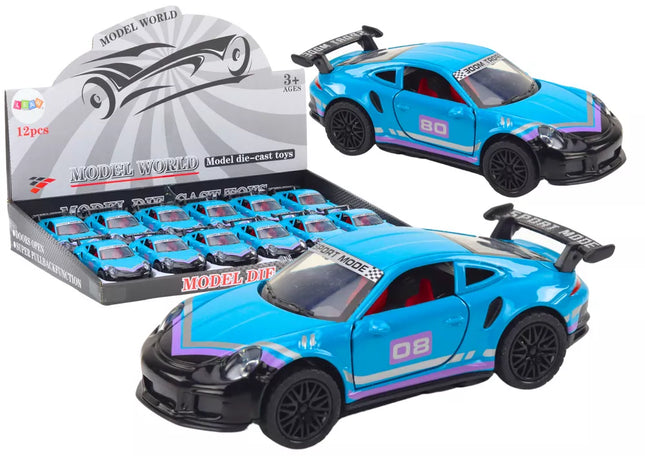 Automobilis sportinis automobilis 1:32 frikcinis metalinis turkio spalvos