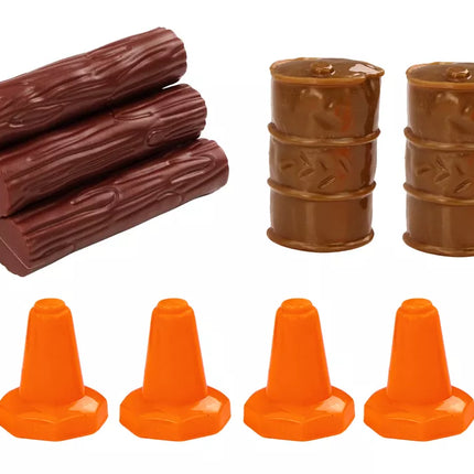 Medinis sunkvežimis mėlynas sunkvežimio priekaba 1:24 mediniai rąstai garsai šviesos