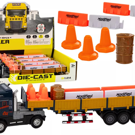 Sunkvežimis su priekaba mėlynas 1:24 TIR automobilių sunkvežimių priedai garsai