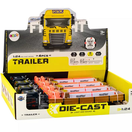 Sunkvežimis su priekaba mėlynas 1:24 TIR automobilių sunkvežimių priedai garsai